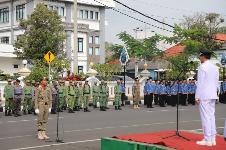 Wabup Pimpin Upacara Peringatan Hari Otoda, HUT Satpol PP, Satlinmas dan Damkar