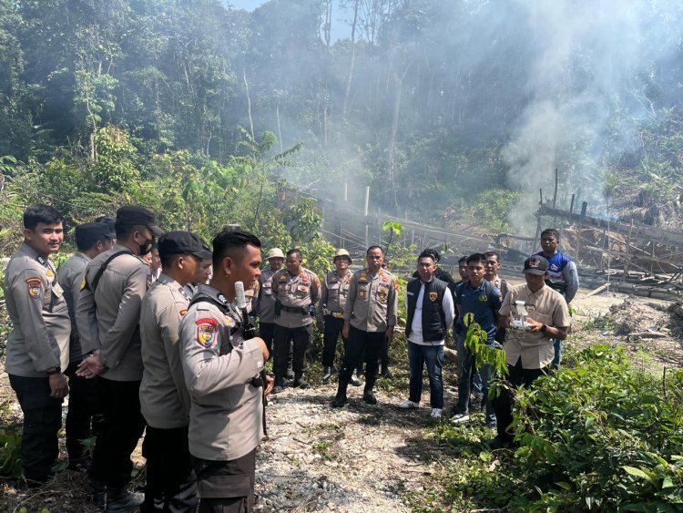 Operasi PETI di 4 Desa di Inhu, 10 Rakit Langsung Dimusnahkan.